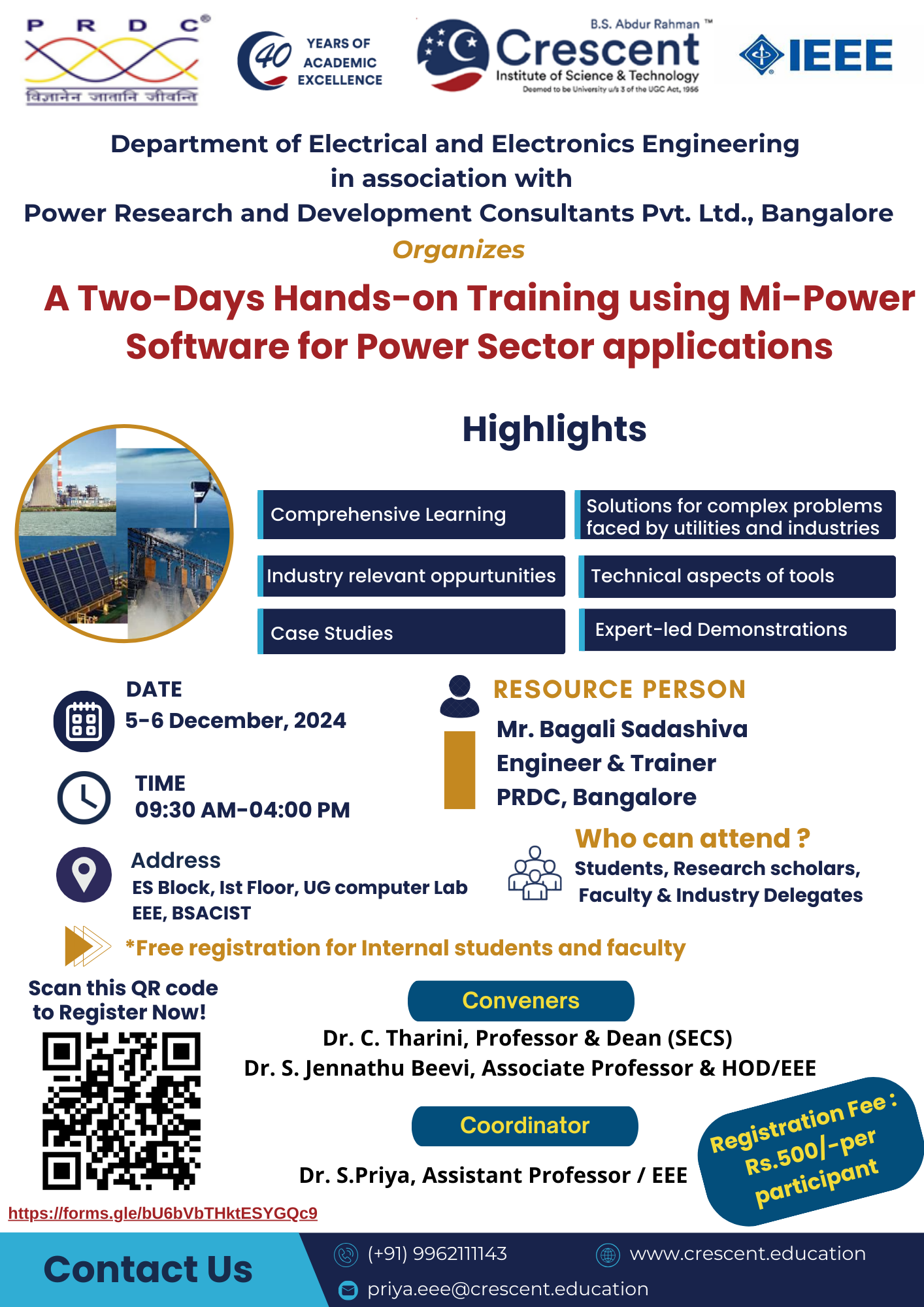 Hands-on Training using Mi-power Software for Power Sector Applications 2024